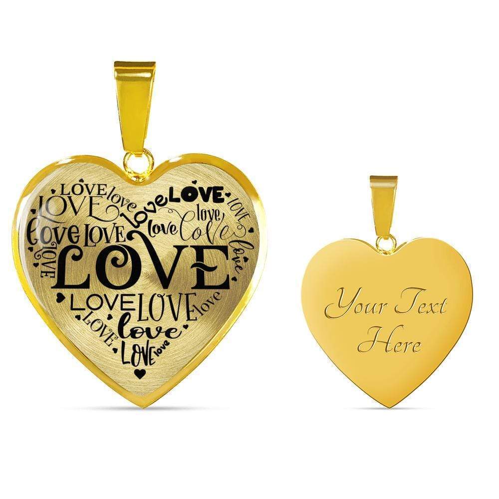 To My Girl Love Necklace Personalized Engraved Gold Heart Necklace Custom Name